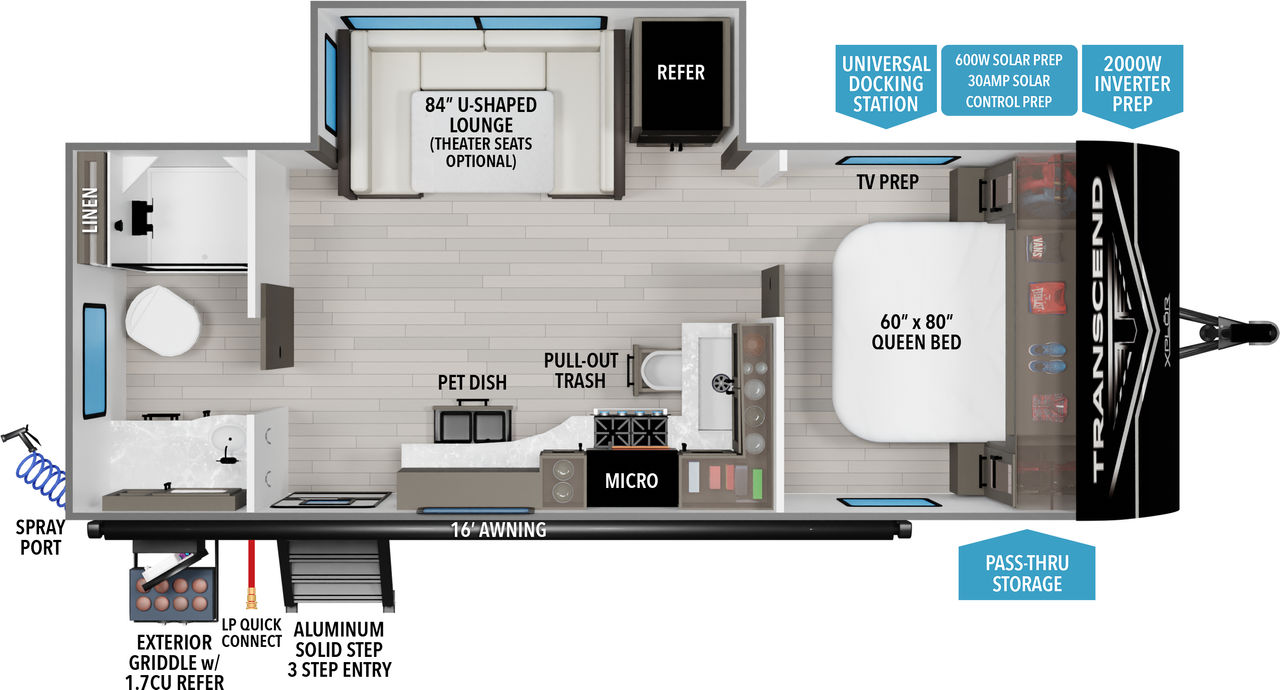 floorplan image of 2025 GRAND DESIGN TRANSCEND XPLOR 22RBX