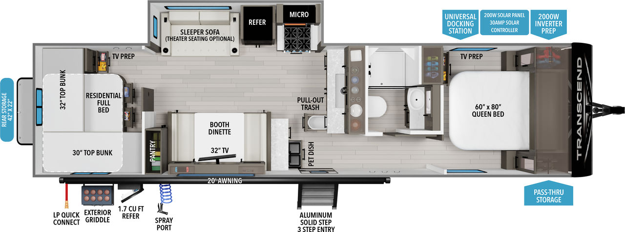 floorplan image of 2025 GRAND DESIGN TRANSCEND 295QBT