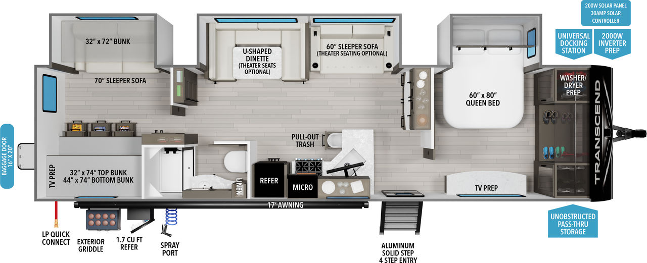 floorplan image of 2025 GRAND DESIGN TRANSCEND 335BHT