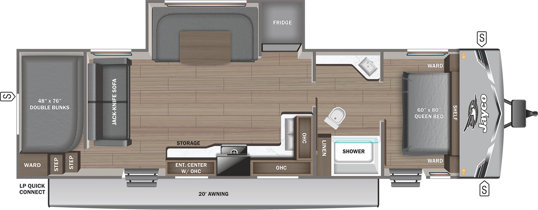 floorplan image of 2025 JAYCO JAY FLIGHT SLX 287BHS