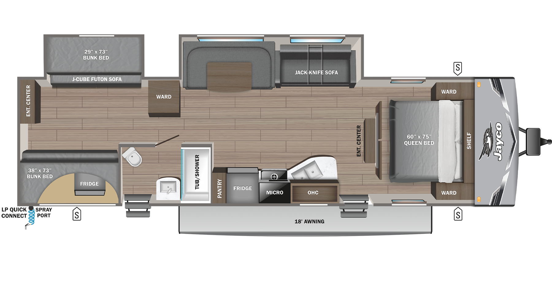 floorplan image of 2025 JAYCO JAY FLIGHT SLX 321BDS