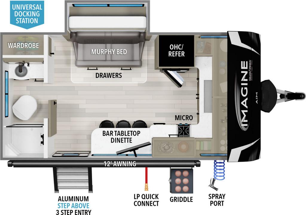floorplan image of 2024 GRAND DESIGN IMAGINE AIM 14MS