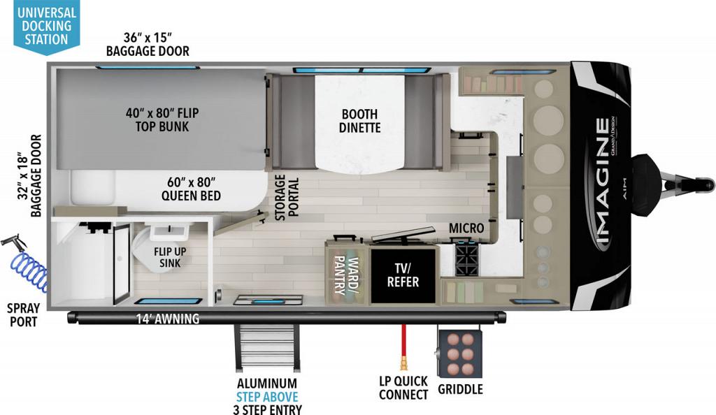 floorplan image of 2024 GRAND DESIGN IMAGINE AIM 15BH